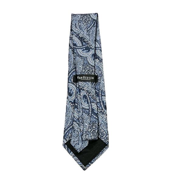 Van Heusen Blue Paisley Tie 100% Silk - Picture 2 of 4